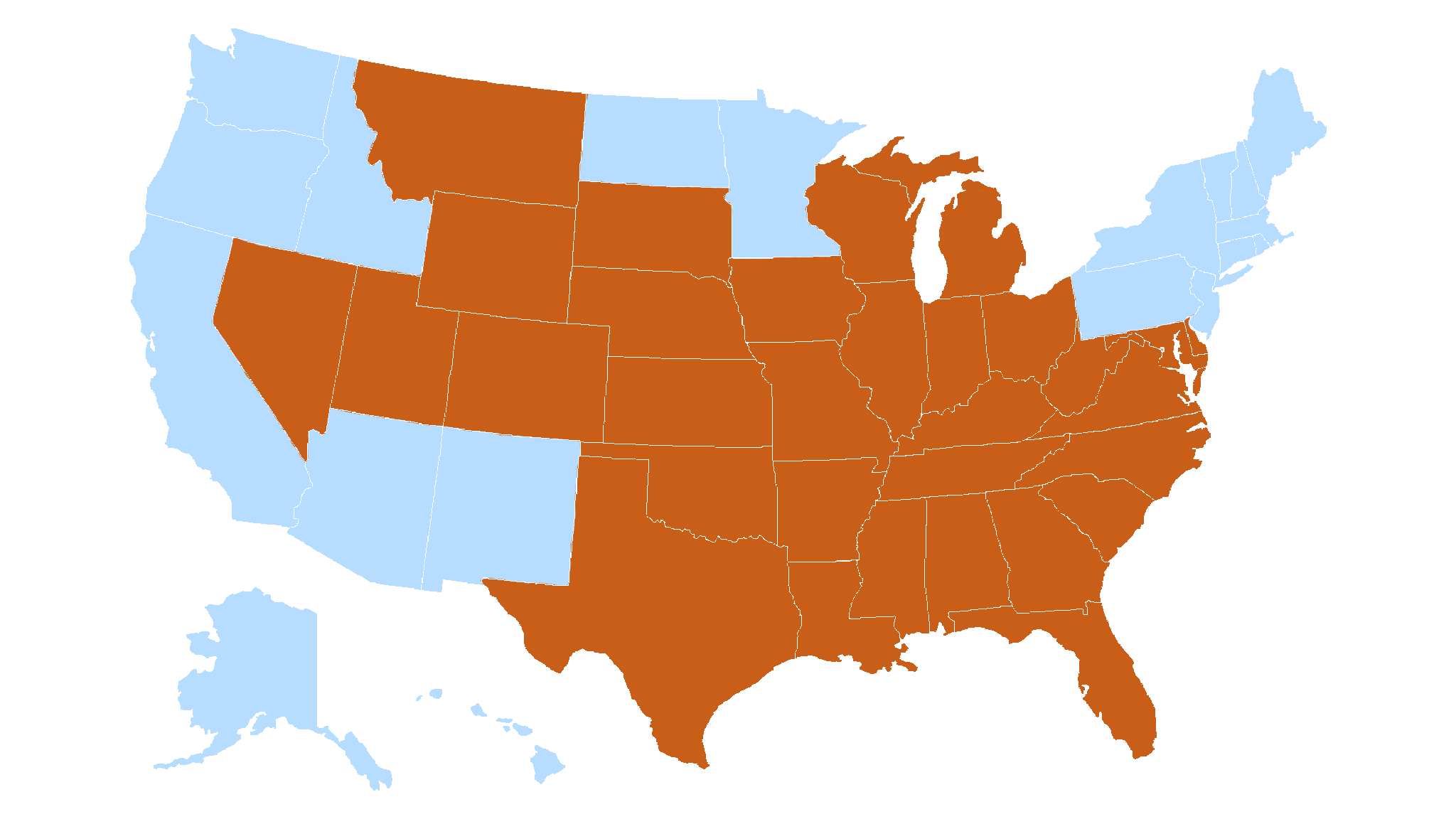 USA Map with Licensed States